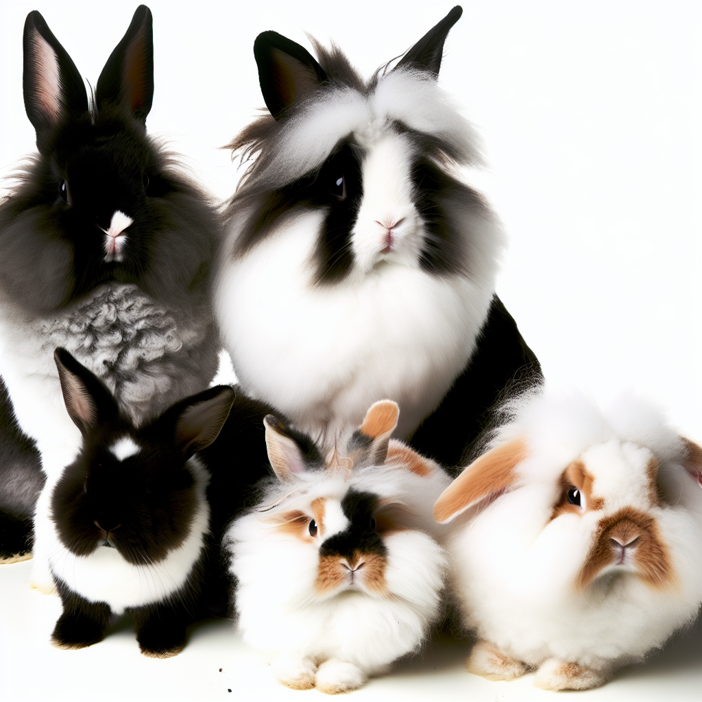 A captivating image of different rabbit breeds sit